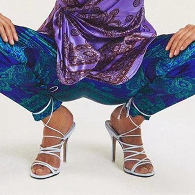 Neue gemischte Farben Knöchelriemen Sandalen Damen Zehenfrei Mode Stiletto High Heels Hochzeitsschuhe Damen Sandalias De Las Mujeres 40 weiß von Joom DACH