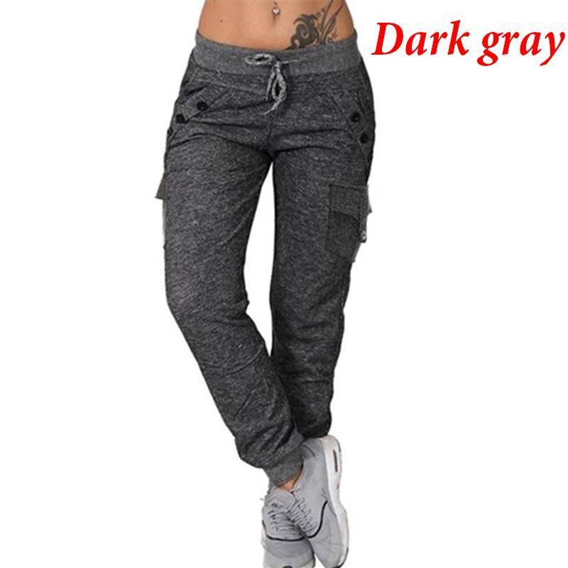 Neue hochwertige Damen-Mode-Freizeithose, lockere Hose mit hoher Taille, Stretch, schlanke Trainingshose XL dunkelgraue von Joom DACH