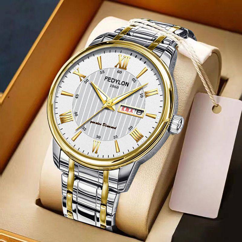 Neue hochwertige vollautomatische Uhr mit Doppelkalender und leuchtender wasserdichter Quarzuhr für Herren minimum von Joom DACH