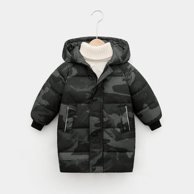 Neue kinder Unten Jacke Jungen Mädchen Winter Kleidung Koreanische Baumwolle Gepolsterte Kleidung Baby Verdickt Mantel 100cm schwarz/grau von Joom DACH