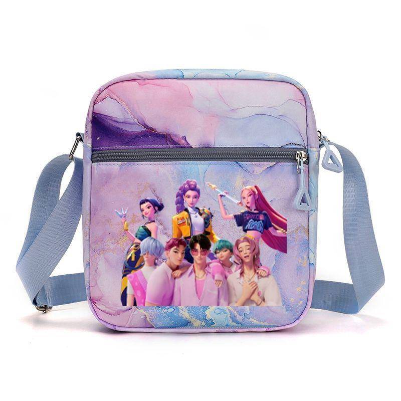 Neue koreanische Kpop Dämonenjäger Mädchengruppe umlaufend bedruckte Schultertasche Umhängetasche Studententasche niedlich große Kapazität von Joom DACH