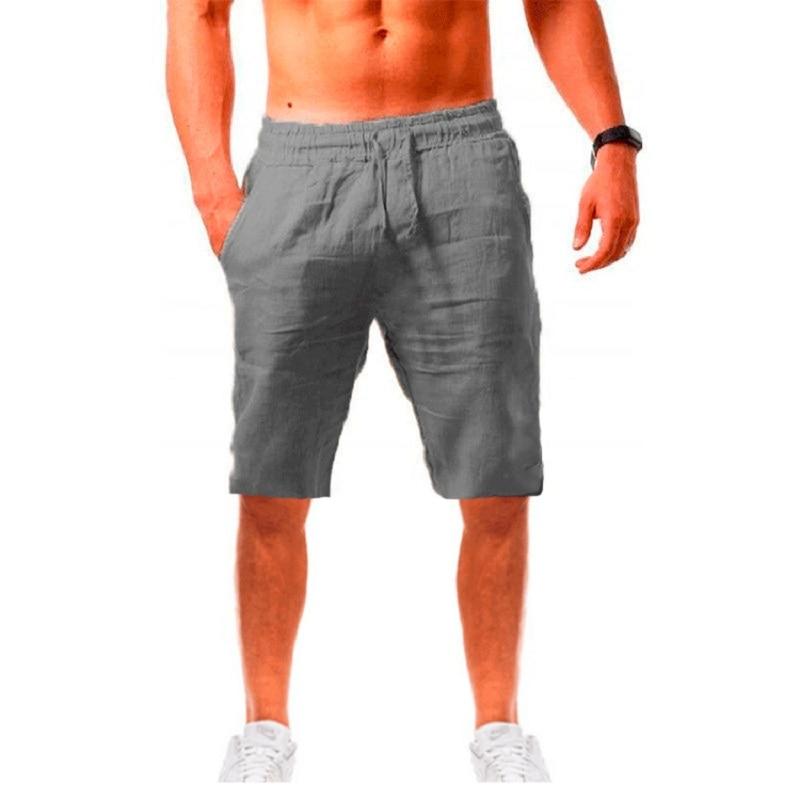 Neue männer Baumwolle Leinen Shorts Hosen Männlichen Sommer Atmungs Einfarbig Leinen Hosen Fitness Streetwear S-3XL XXXL graue von Joom DACH