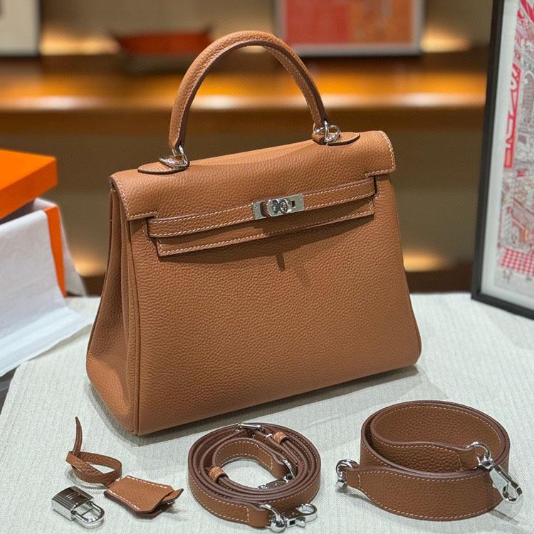 Neue trendige High-End-Tasche mit breitem Schultergurt für Damen, Oberschicht aus Rindsleder, einzelne Schulter, Umhängetasche, Nischentasche 28x12x23cm von Joom DACH