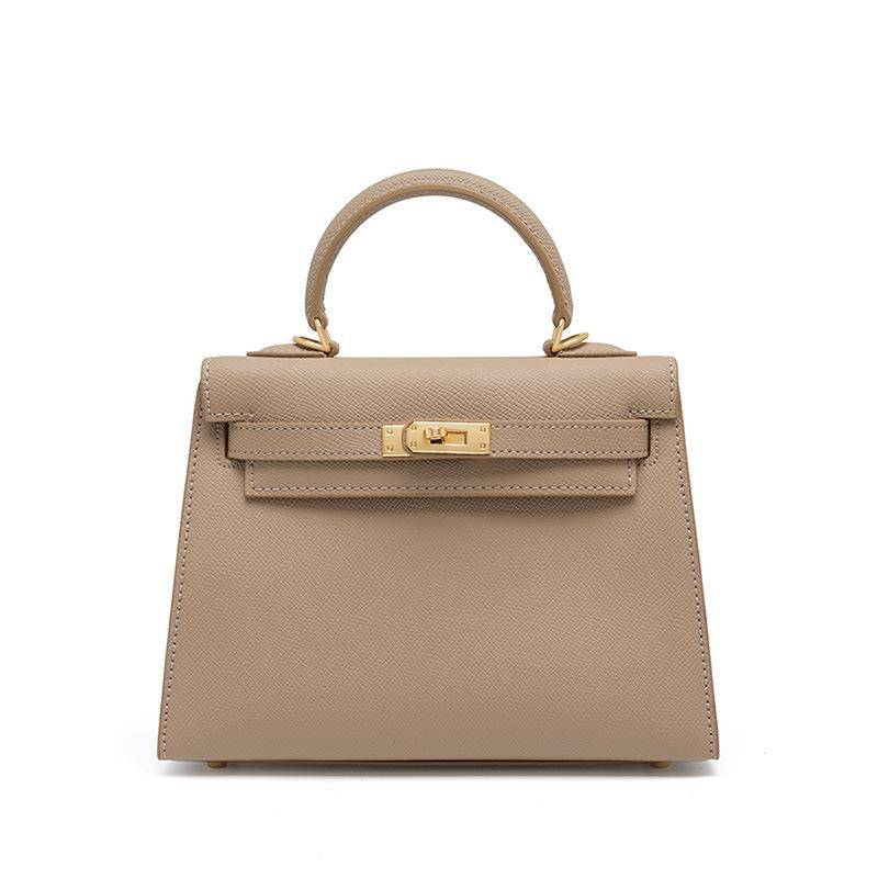 Neue und modische Rindsleder High-End-Ledertasche Mini Crossbody Handtasche für Frauen 22x7x16cm grau von Joom DACH