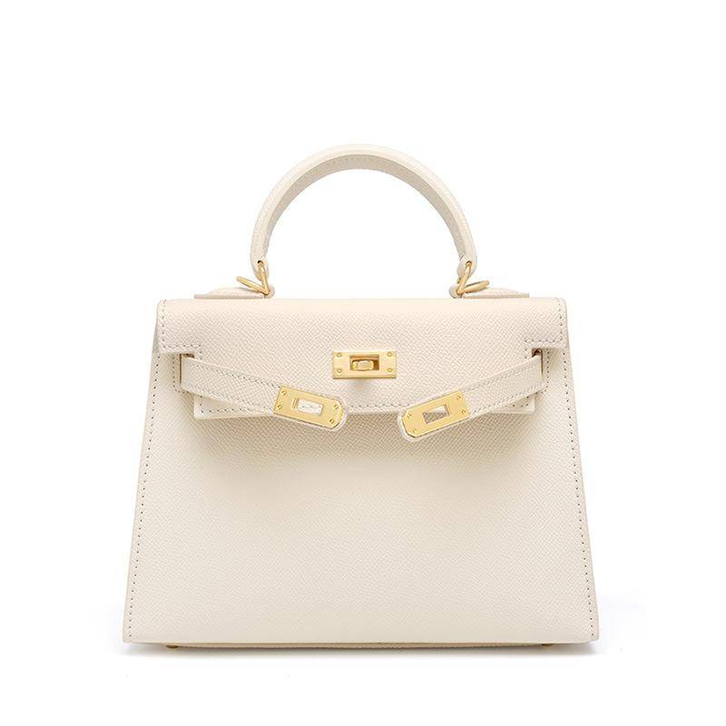 Neue und modische Rindsleder High-End-Ledertasche Mini Crossbody Handtasche für Frauen 22x7x16cm weiß von Joom DACH