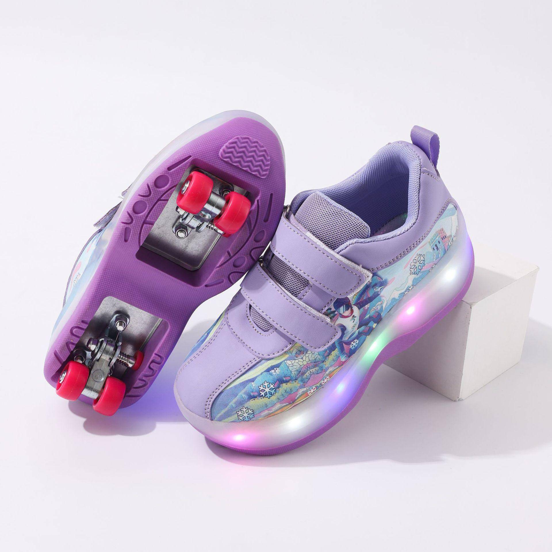 Neue verstellbare Kinder-Skates Cartoon Runaway Schuhe Rollschuhe Verschleißfeste Allrad-Flutschuhe Flugschuhe 28 von Joom DACH