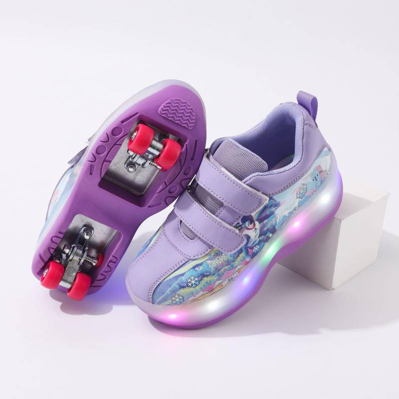 Neue verstellbare Kinder-Skates Cartoon Runaway Schuhe Rollschuhe Verschleißfeste Allrad-Flutschuhe Flugschuhe 28 von Joom DACH