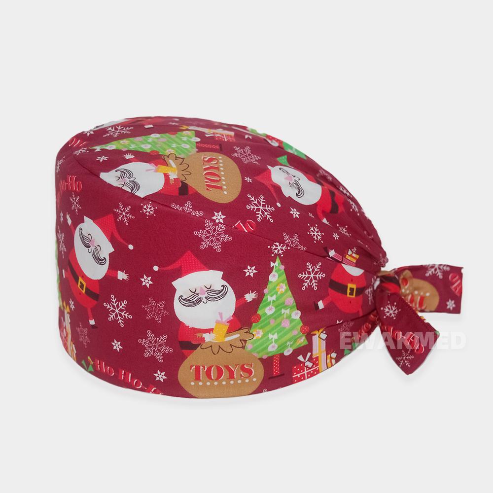 Neue weihnachtlich bedruckte chirurgische Peeling-Mütze aus 100 % Baumwolle mit Schweißband, Chef Vet Spa Medical Bouffant Hat One Size von Joom DACH