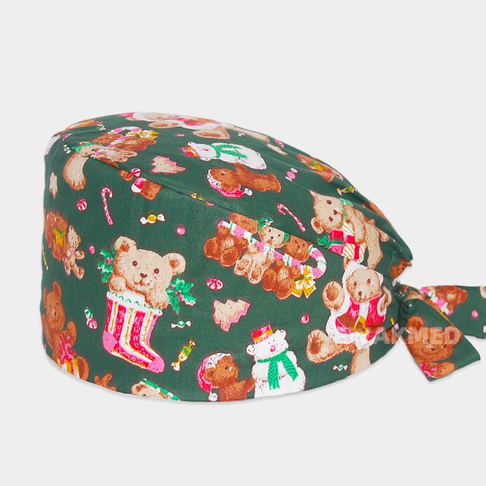 Neue weihnachtlich bedruckte chirurgische Peeling-Mütze aus 100 % Baumwolle mit Schweißband, Chef Vet Spa Medical Bouffant Hat One Size von Joom DACH