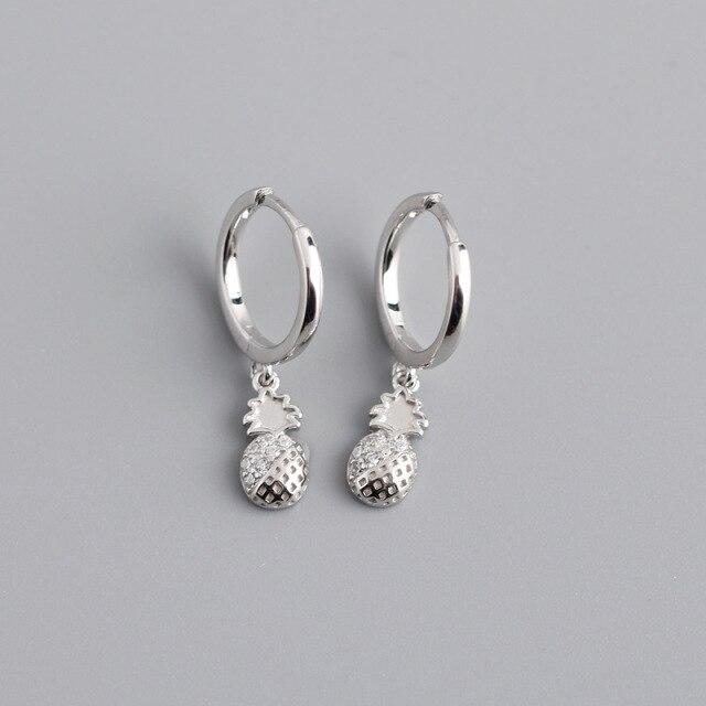 Neuer 925 Sterling Silber Kristall Ananas Ohrstecker Für Frauen Party Schmuck Pendientes Accessoires Eh1136 silber von Joom DACH
