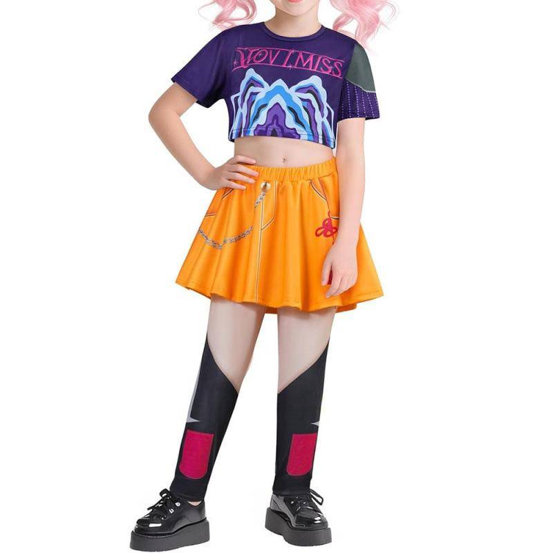Neuer Film K-POP Dämonenjäger Cosplay Kostüm für Kinder Rumi Zoey Mira Kleid Halloween Anime Jägerinnen Kleid 150 CM von Joom DACH