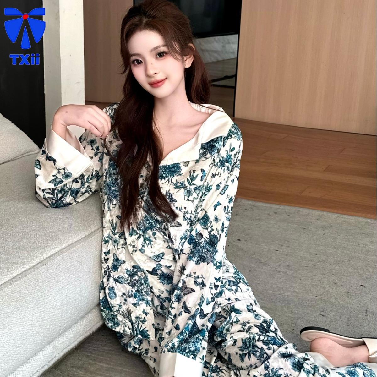 Neuer Frühlings- und Herbst-Pyjama Damen Süßes Hausanzug-Set XXL von Joom DACH