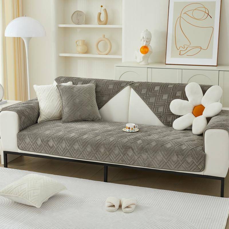 Neuer Herbst Winter Sofabezug Rutschfestes Sofa Handtuch Einfarbig Geometrisch Plüsch Armlehnenkissenbezug Universelle Komfort Sofa Matte 70x70cm 1pcs von Joom DACH