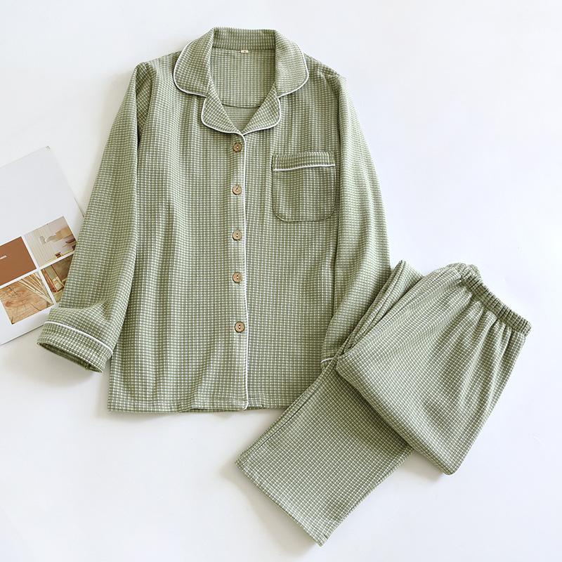 Neuer Herbst- und Winter-Paar-Pyjama-Set Herren- und Damen-Langarm-Karomuster Zweiteilig Deutscher Samt Warmes Zuhause Fell XL von Joom DACH