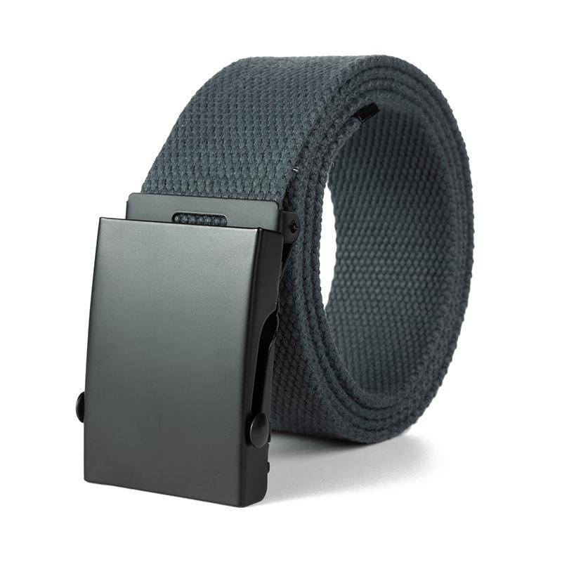 Neuer Herren Gürtel Neue Mode Unisex Hüftgürtel Jeans Herren Lässig Luxus Canvas 3.8cm Gurtband Taillenband Ceinture Femme 120cm grau von Joom DACH