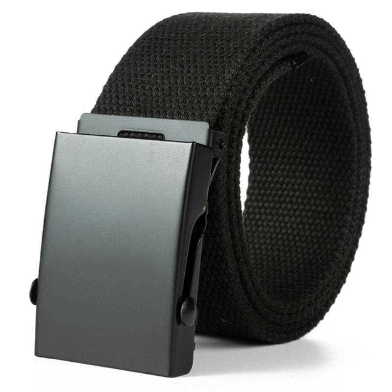 Neuer Herren Gürtel Neue Mode Unisex Hüftgürtel Jeans Herren Lässig Luxus Canvas 3.8cm Gurtband Taillenband Ceinture Femme 120cm schwarz von Joom DACH