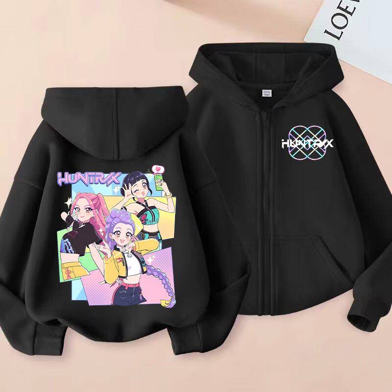 Neuer KPop Dämonenjäger Kinder Hoodie Kawaii Cartoon Bedruckt Reißverschluss Hoodie Mantel Jungen Herbstjacke Baby Mädchen Winterkleidung 110 von Joom DACH