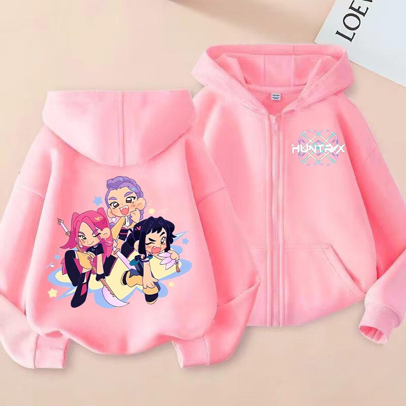 Neuer KPop Dämonenjäger Kinder Hoodie Kawaii Cartoon Bedruckt Reißverschluss Hoodie Mantel Jungen Herbstjacke Baby Mädchen Winterkleidung 110 von Joom DACH