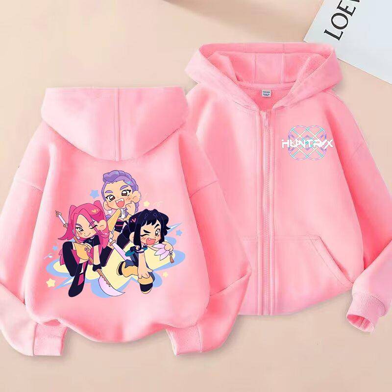Neuer KPop Dämonenjäger Kinder Hoodie Kawaii Cartoon Bedruckt Reißverschluss Hoodie Mantel Jungen Herbstjacke Baby Mädchen Winterkleidung 110 von Joom DACH