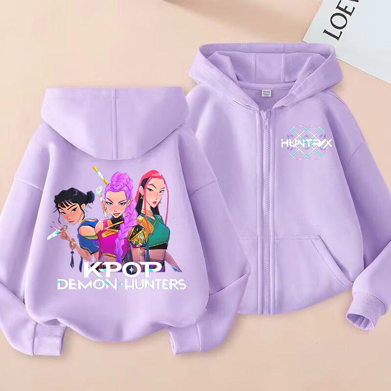 Neuer KPop Dämonenjäger Kinder Hoodie Kawaii Cartoon Bedruckt Reißverschluss Hoodie Mantel Jungen Herbstjacke Baby Mädchen Winterkleidung 120 von Joom DACH