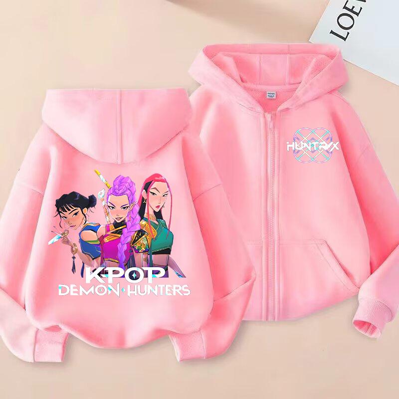 Neuer KPop Dämonenjäger Kinder Hoodie Kawaii Cartoon Bedruckt Reißverschluss Hoodie Mantel Jungen Herbstjacke Baby Mädchen Winterkleidung 120 von Joom DACH