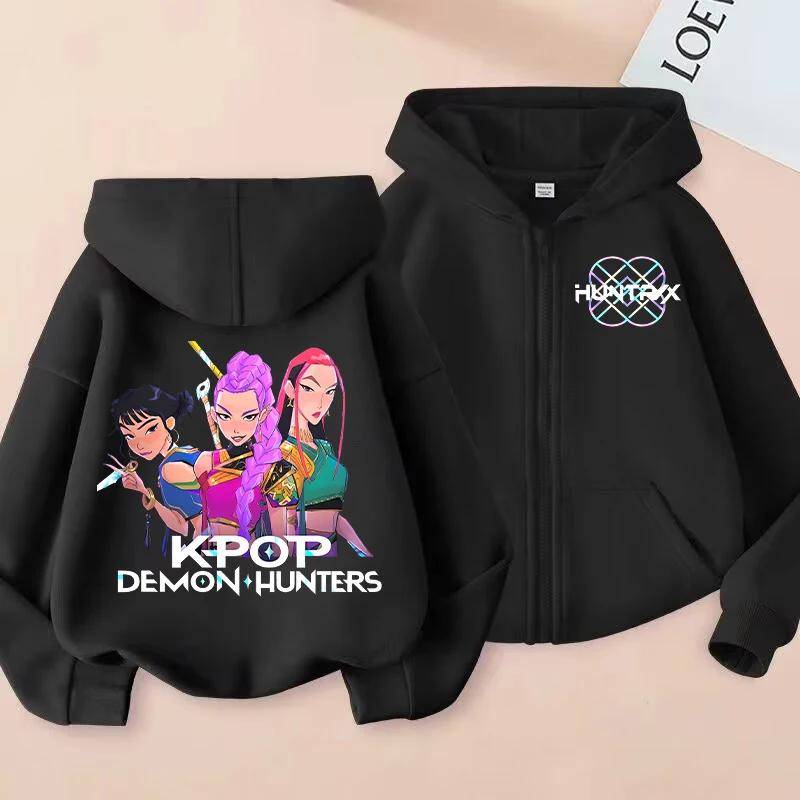 Neuer KPop Dämonenjäger Kinder Hoodie Kawaii Cartoon Bedruckt Reißverschluss Hoodie Mantel Jungen Herbstjacke Baby Mädchen Winterkleidung 120 von Joom DACH