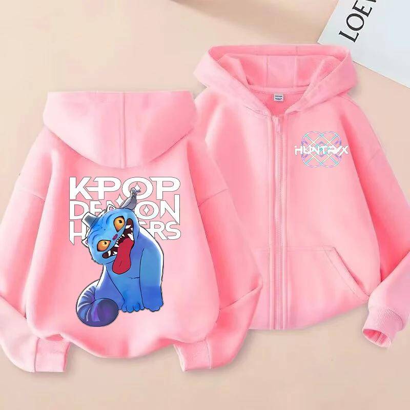 Neuer KPop Dämonenjäger Kinder Hoodie Kawaii Cartoon Bedruckt Reißverschluss Hoodie Mantel Jungen Herbstjacke Baby Mädchen Winterkleidung 120 von Joom DACH