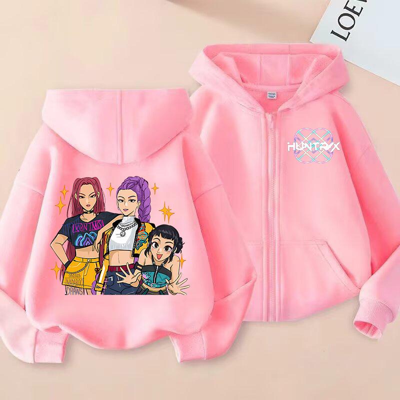 Neuer KPop Dämonenjäger Kinder Hoodie Kawaii Cartoon Bedruckt Reißverschluss Hoodie Mantel Jungen Herbstjacke Baby Mädchen Winterkleidung 130 von Joom DACH