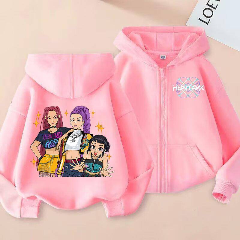 Neuer KPop Dämonenjäger Kinder Hoodie Kawaii Cartoon Bedruckt Reißverschluss Hoodie Mantel Jungen Herbstjacke Baby Mädchen Winterkleidung 130 von Joom DACH