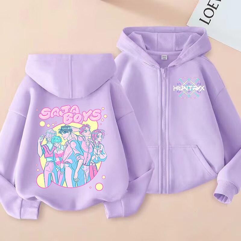 Neuer KPop Dämonenjäger Kinder Hoodie Kawaii Cartoon Bedruckt Reißverschluss Hoodie Mantel Jungen Herbstjacke Baby Mädchen Winterkleidung 130 von Joom DACH