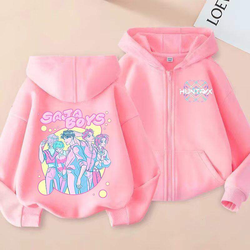 Neuer KPop Dämonenjäger Kinder Hoodie Kawaii Cartoon Bedruckt Reißverschluss Hoodie Mantel Jungen Herbstjacke Baby Mädchen Winterkleidung 130 von Joom DACH