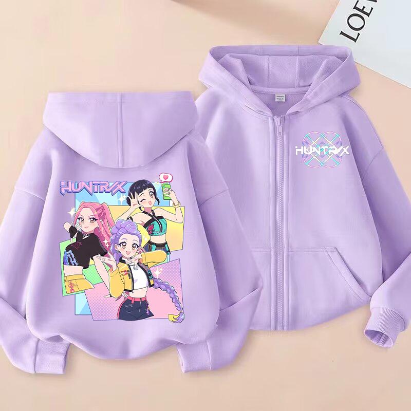 Neuer KPop Dämonenjäger Kinder Hoodie Kawaii Cartoon Bedruckt Reißverschluss Hoodie Mantel Jungen Herbstjacke Baby Mädchen Winterkleidung 140 von Joom DACH
