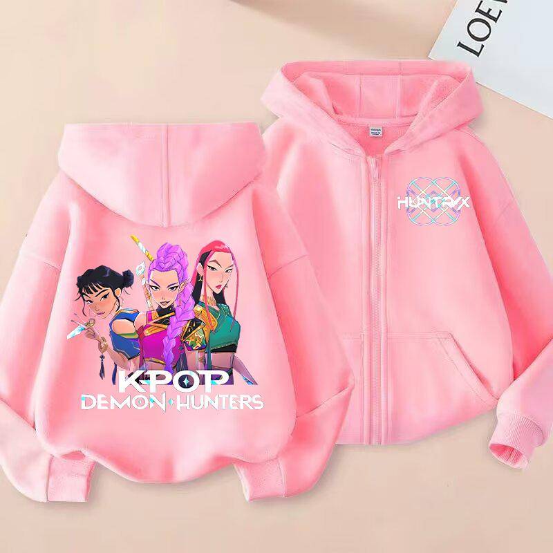 Neuer KPop Dämonenjäger Kinder Hoodie Kawaii Cartoon Bedruckt Reißverschluss Hoodie Mantel Jungen Herbstjacke Baby Mädchen Winterkleidung 140 von Joom DACH