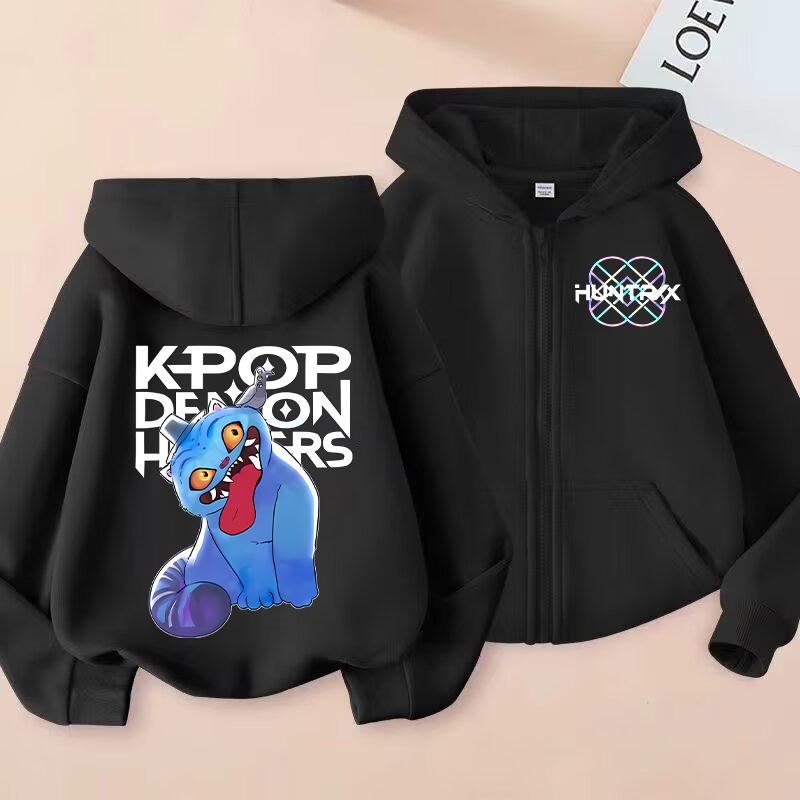 Neuer KPop Dämonenjäger Kinder Hoodie Kawaii Cartoon Bedruckt Reißverschluss Hoodie Mantel Jungen Herbstjacke Baby Mädchen Winterkleidung 140 von Joom DACH