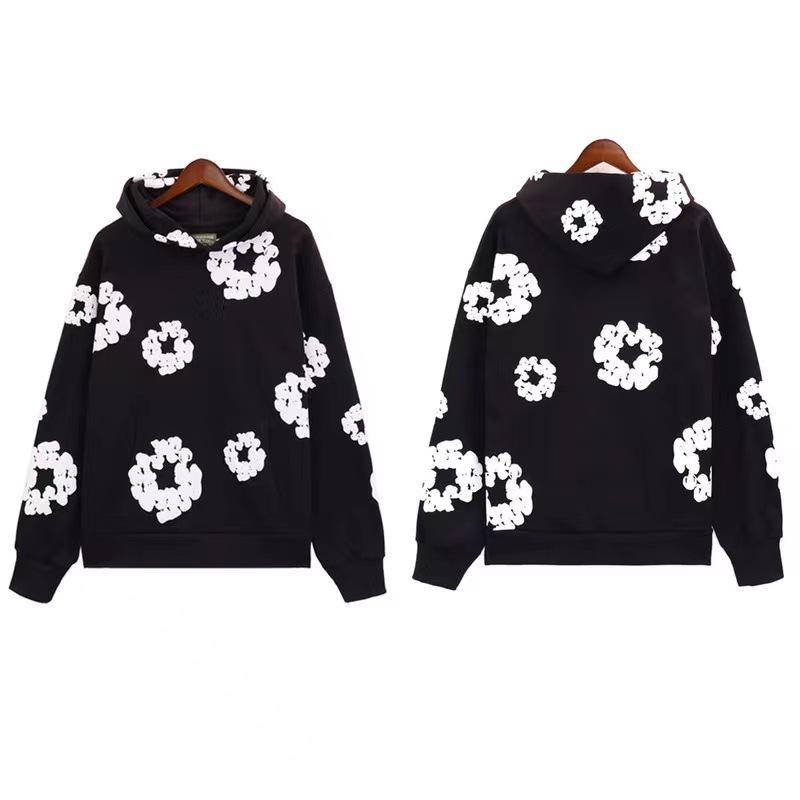 Neuer Kapok-Schaumstoff-Pullover mit Druck, flauschiges Kinder-Hoodie-Set M schwarz von Joom DACH