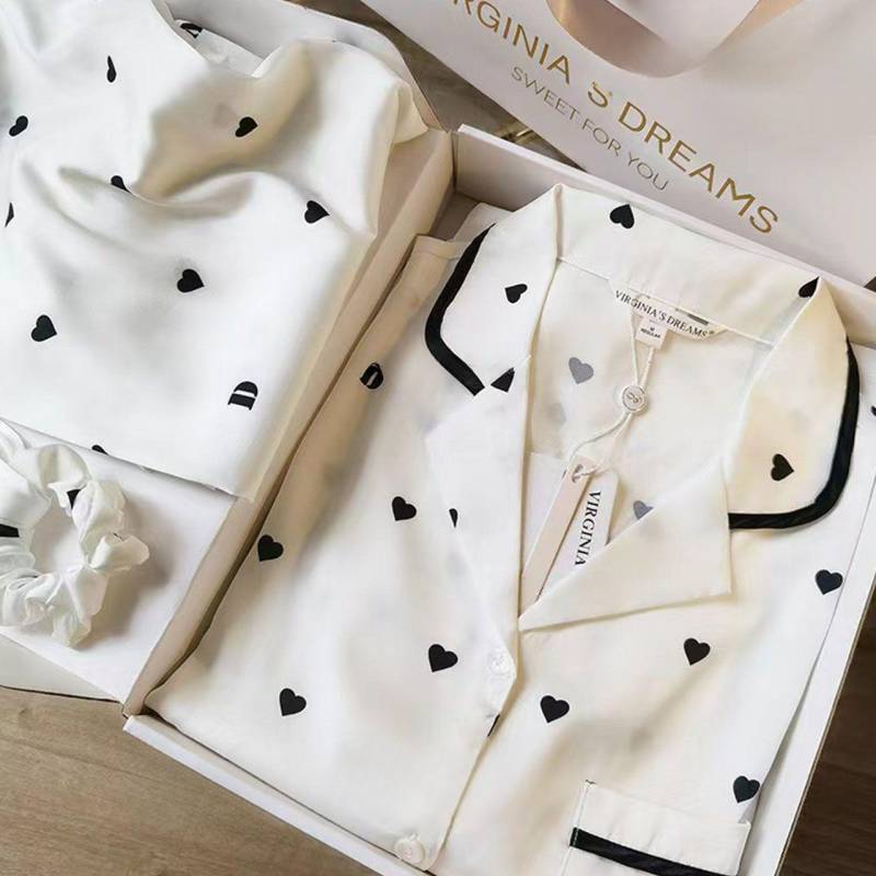 Neuer Pyjama mit Tigermuster, Hochwertiges Eisseiden-Pyjama-Set, Damen Frühling und Herbst Langarmhose Hausanzug-Set 2XL von Joom DACH