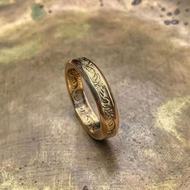 Neuer Retro Handgefertigter Partnerring Verlobungsring Herren und Damen Mode Tang Gras Ring Schmuckzubehör 9 weiß von Joom DACH