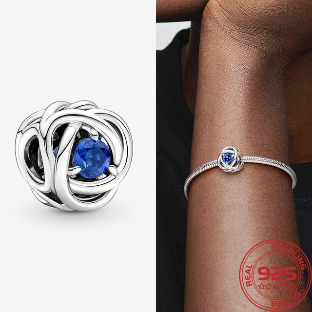 Neuer S925 Silber Charm Mai Geburtsstein Ewigkeit Kreis Charm Passend für Mode 3mm Armband DIY Mädchen Halskette Anhänger Geschenk von Joom DACH