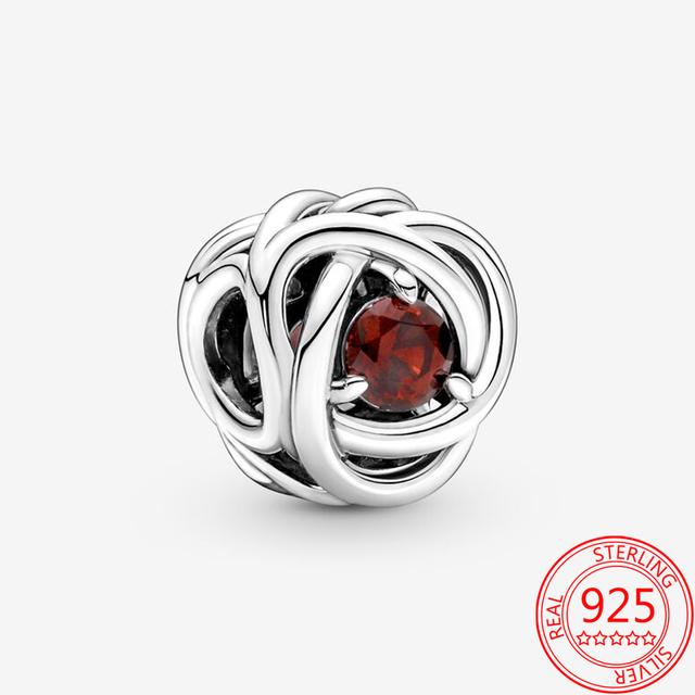 Neuer S925 Silber Charm Mai Geburtsstein Ewigkeit Kreis Charm Passend für Mode 3mm Armband DIY Mädchen Halskette Anhänger Geschenk von Joom DACH