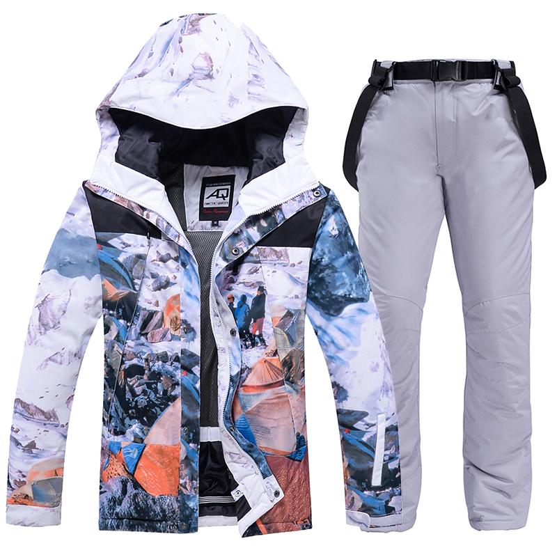 Neuer Skianzug für Herren und Damen, winddicht, wasserdicht, atmungsaktiv, dick, warm, Skifahren, Snowboard-Jacken, Hosen, Winter-Skijacke, Herren-Ski-Set 2XL von Joom DACH