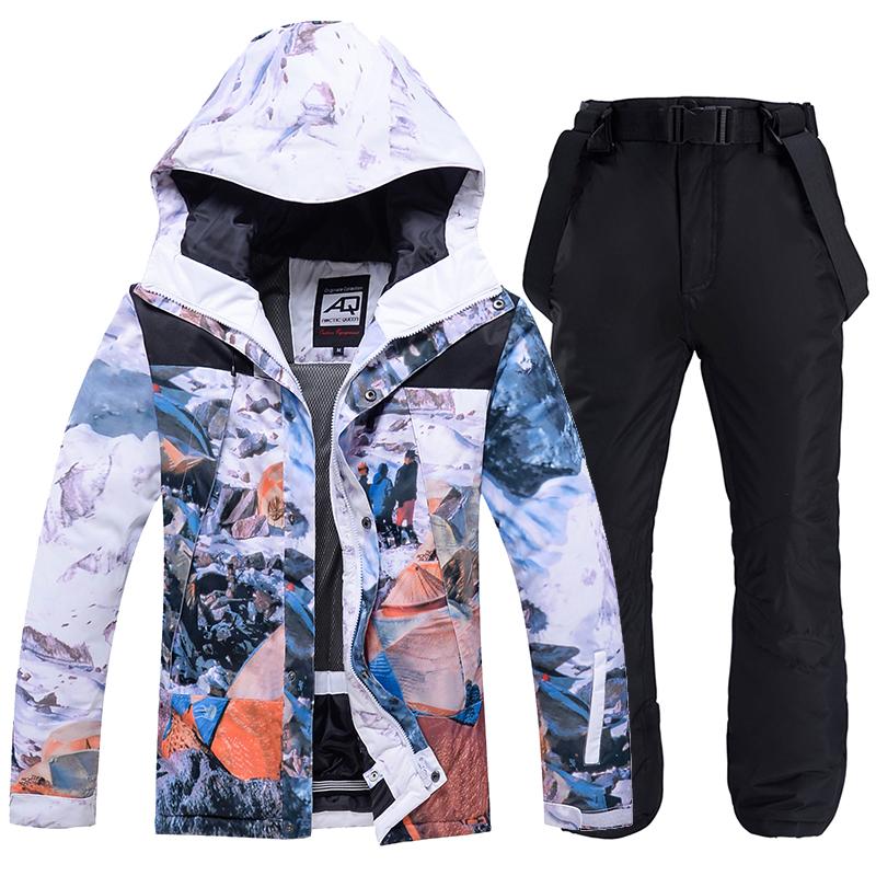 Neuer Skianzug für Herren und Damen, winddicht, wasserdicht, atmungsaktiv, dick, warm, Skifahren, Snowboard-Jacken, Hosen, Winter-Skijacke, Herren-Ski-Set XL von Joom DACH