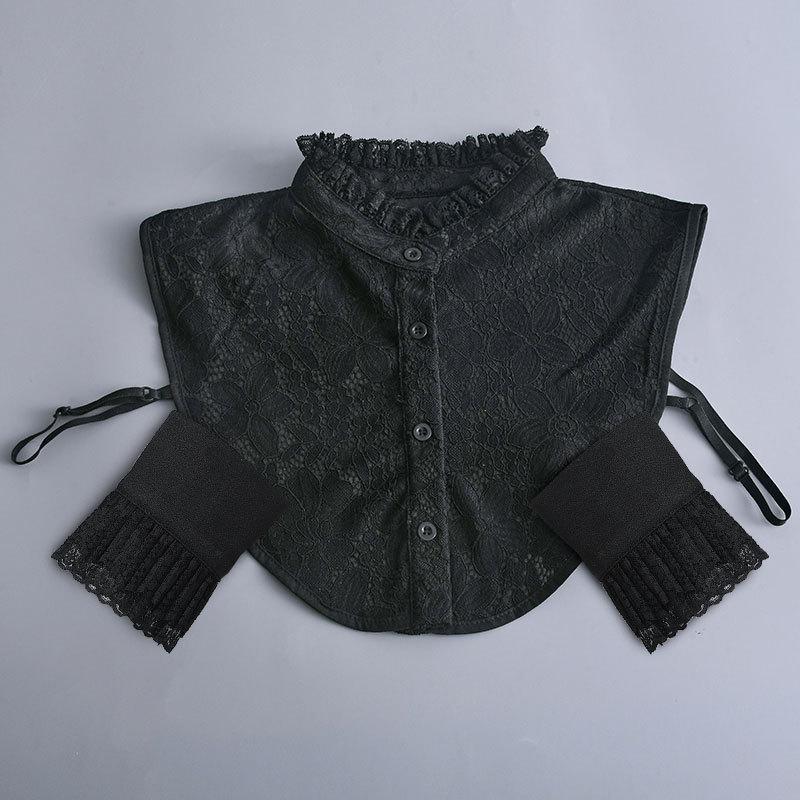 Neuer Stand-Fake-Kragen + Fake-Ärmelmanschette Vintage Abnehmbarer Hemd-Fake-Kragen für Damen-Bluse, Pullover, Revers, Top-Dekor von Joom DACH