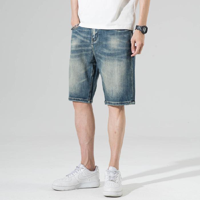 Neuer Stil Herren-Denim-Shorts im Sommer Dünn Hongkong-Stil Retro Vielseitig Mittellange Hosen 40 von Joom DACH