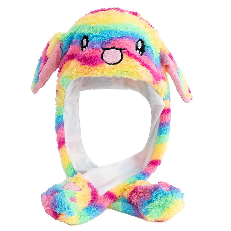 Neuer Stil Niedliche Ohren Bewegende Mütze Frauen Mädchen Lustiger Hut Hasenohren Stil Plüsch Winter Schöne Mütze 55cm-60cm von Joom DACH