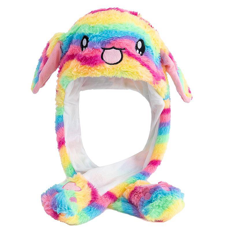 Neuer Stil Niedliche Ohren Bewegende Mütze Frauen Mädchen Lustiger Hut Hasenohren Stil Plüsch Winter Schöne Mütze 55cm-60cm von Joom DACH