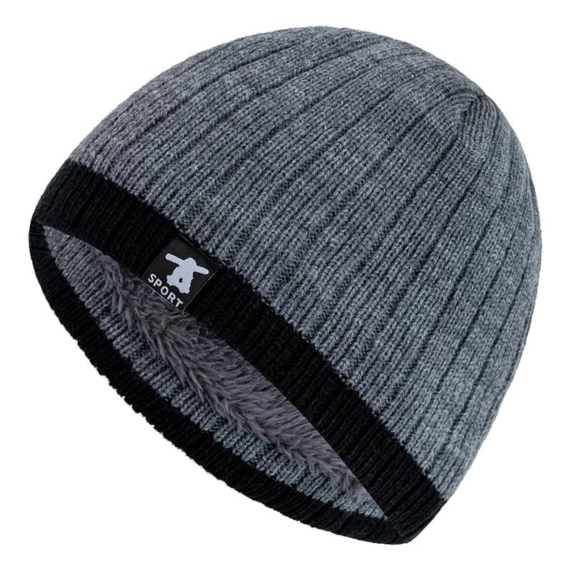 Neuer Stil Unisex Wintermützen Mütze Plüschfell gefüttert Warm Streetwear Beanies für Männer Frau Lässige Winter Skimütze Strickmützen 55cm-58cm licht grau von Joom DACH