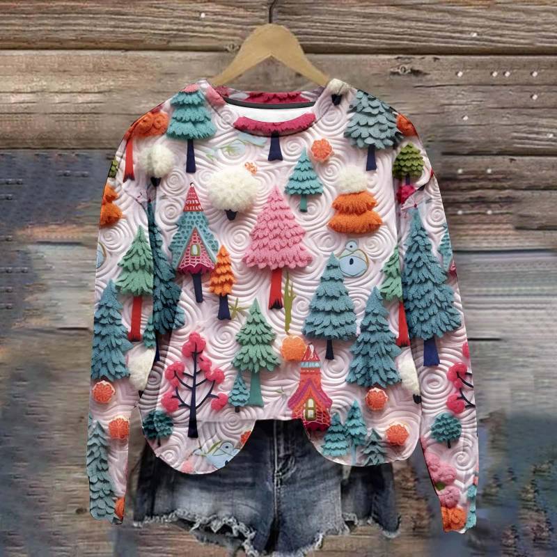 Neuer Weihnachts-Pullover Damen T-Shirt Langarm Oberteile Weihnachtsbaum Grafik Kleidung Y2k Niedliche Mädchen Bekleidung Damen Sweatshirt 3XL von Joom DACH