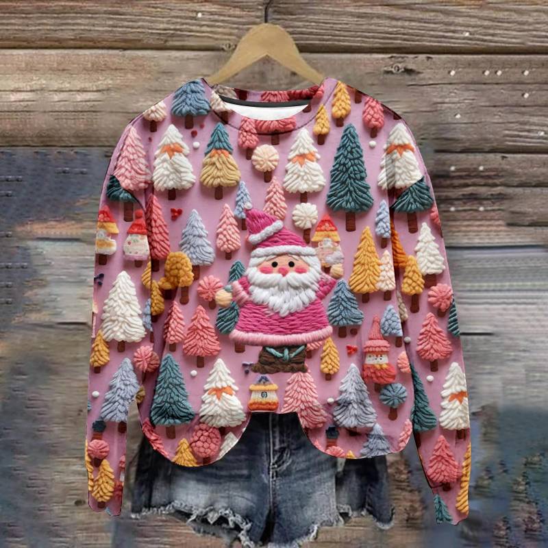 Neuer Weihnachts-Pullover Damen T-Shirt Langarm Oberteile Weihnachtsbaum Grafik Kleidung Y2k Niedliche Mädchen Bekleidung Damen Sweatshirt S von Joom DACH