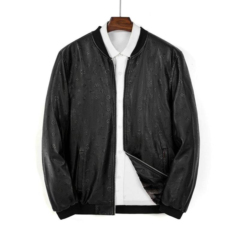 Neuer Winter Geprägter Ledermantel Herren Plus Fleece Verdickt Mittelalterlicher Papa Winter PU Lederjacke Oberteil 4XL von Joom DACH