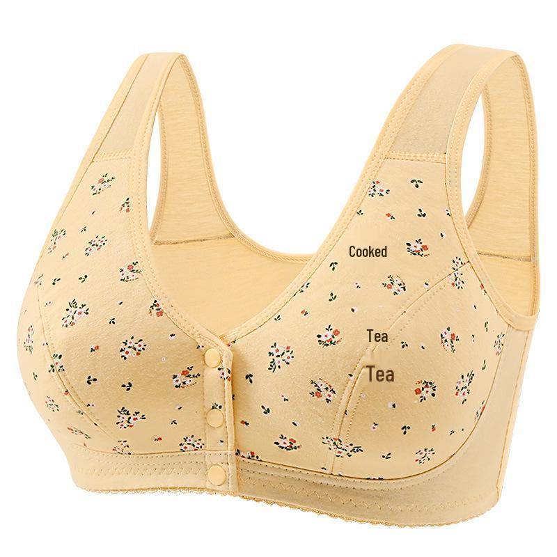 Neuer bedruckter Bügelloser BH mit Frontverschluss für Frauen mittleren Alters und ältere Frauen - Weiche Baumwolle, dünner Übergrößen-Westenstil 38 von Joom DACH